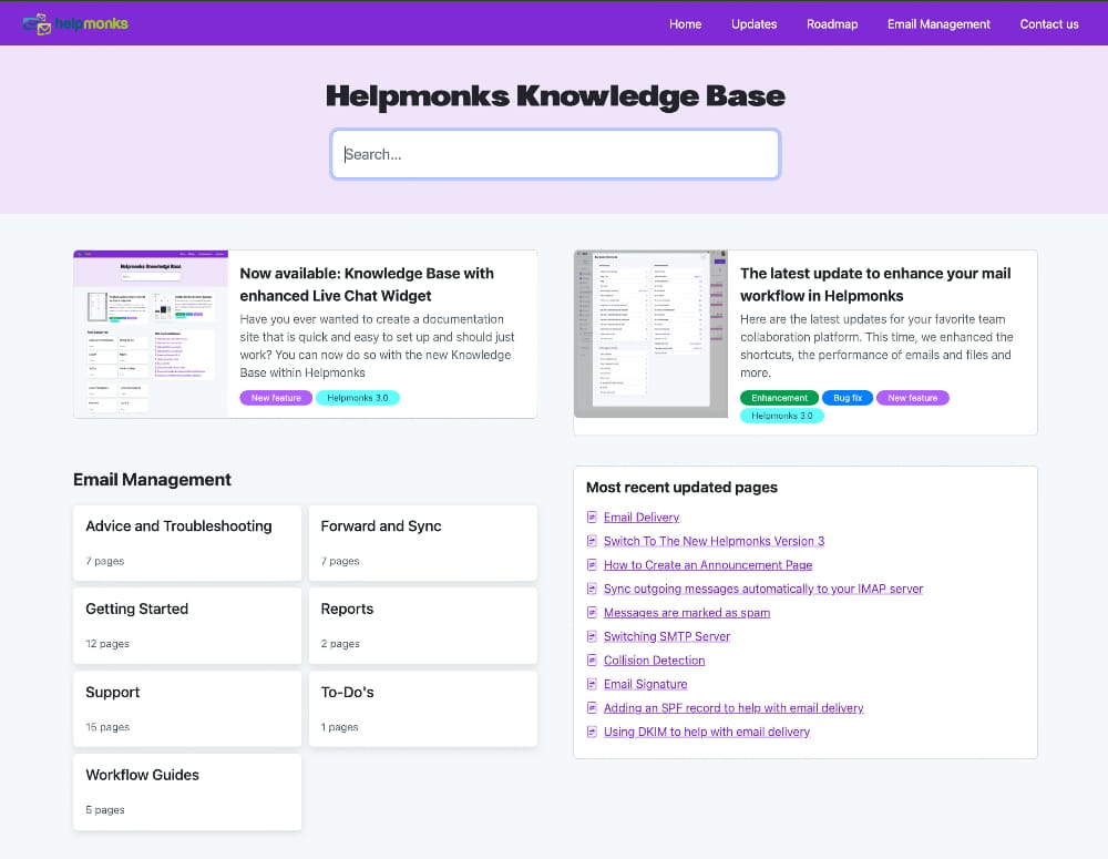 Helpmonks Knowledge Base Software